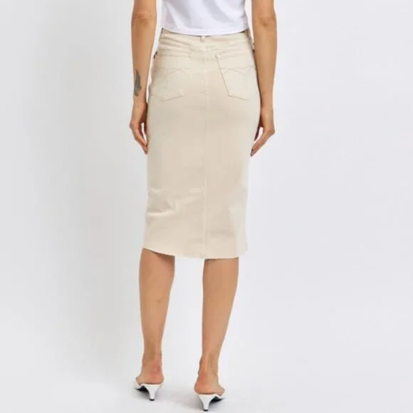 Judy Blue Criss-Cross WB Front Slit Long Skirt - Picture 3 of 3